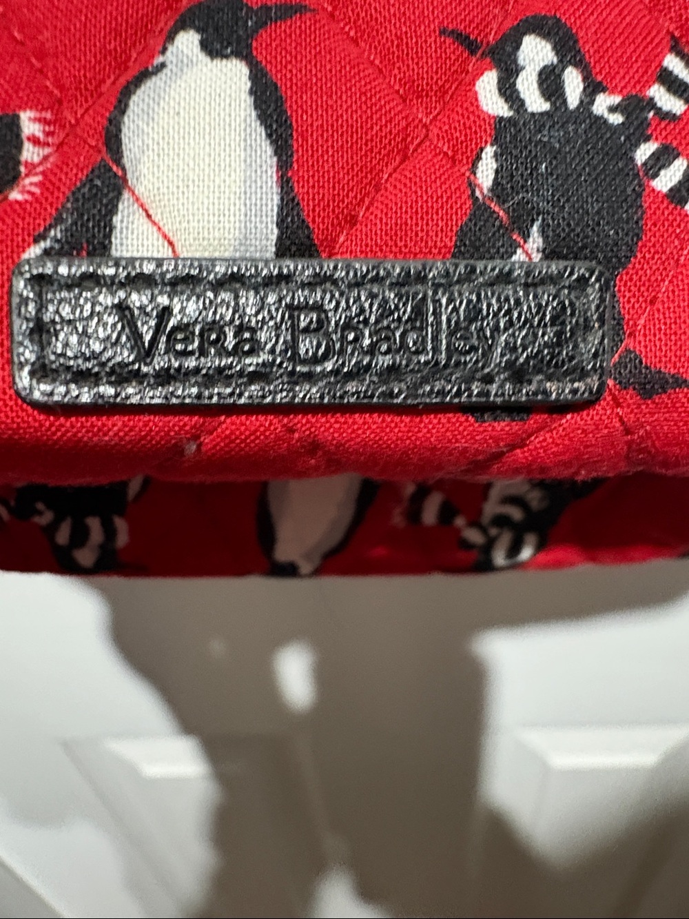 Vera Bradley Red Quilted Penguin Print Crossbody - Picture 5 of 6